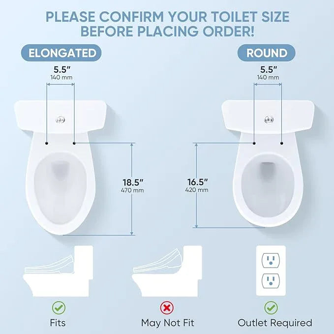 LEIVI Electric Bidet Toilet Seat with Wireless Remote and Side Panel, Multiple Spray Modes, Adjustable Heated Seat, Warm Water and Air Dryer, Auto LED Nightlight, Round - ModernBath