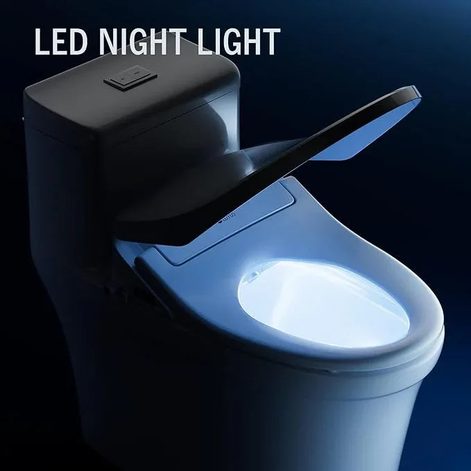 Lotus Bidet Seat ATS-850 Elongated | Slim Heated Toilet Seat with Adjustable Warm Water Wash, Wireless Remote, Stainless Steel Nozzle, Warm Dryer, LED Night Light, Child Mode, Easy DIY Installation - ModernBath