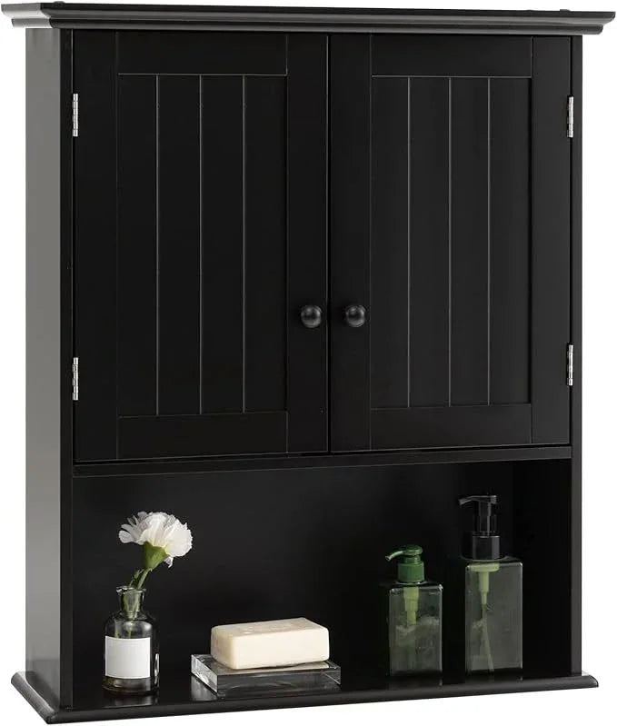 Giantex Medicine Cabinets, Wall Mounted Bathroom Cabinet with Adjustable Shelf, 2-Door, Bathroom Storage Cabinet Over The Toilet, Living Room, Kitchen, Laundry Room, Cupboard - ModernBath