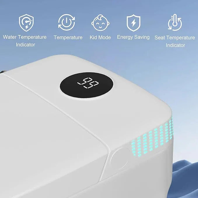 ZAOZUO Smart Toilet with Built-In Bidet, Heated Seat & Child Mode, Multiple Flushing Modes, Self-Cleaning Nozzle & Tankless One Piece Elongated Toilet - ModernBath