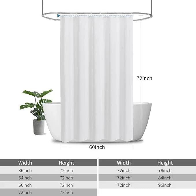 THAIGEE Stall Linen Textured Shower Curtain,No Separate Liner Needed,60 Inch Wide Waterproof Shower Curtains for Bathroom,60"x72",White - ModernBath