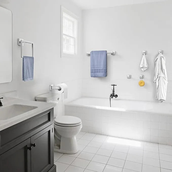 10-Pieces Bathroom Accessories, SUS304 Brushed Bathroom Accessory Set, Nickel Towel Racks for Bathrooml, Stainless Steel, Wall Mounted Towel Rack&Toilet Paper Holder&Towel Ring and Towel Hook - ModernBath