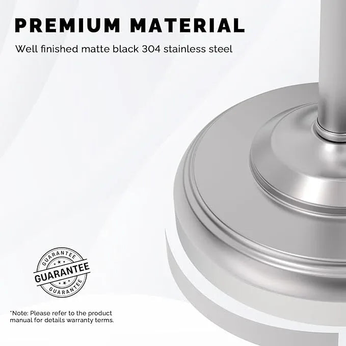 Toilet Paper Holder Stand, Brushed Nickel Toilet Paper Holder Free Standing, Post Pivoting Design & Stable Weighted Base SUS304 Stainless Steel for Bathroom(Mega Roll) - ModernBath