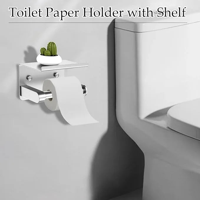 5-Piece Brushed Nickel Towel Bar Set Bathroom Hardware Set Includes Multi-Purpose Toilet Paper Holder 23.6in Towel Bar Towel Ring Towel Hooks Stainless Steel Wall-Mounted Bathroom Accessories - ModernBath
