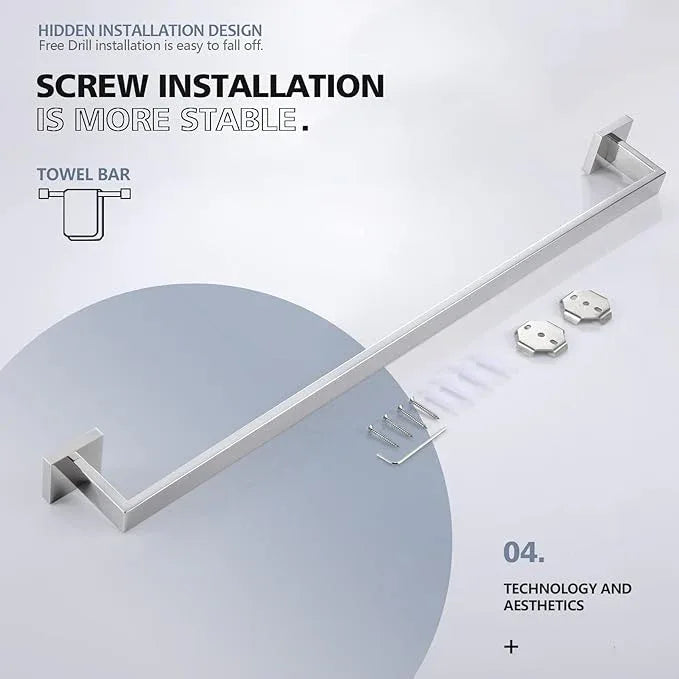 KOKOSIRI 32-Inch Single Towel Bar, Bathroom Kitchen Towel Holder, Wall Mounted SUS304 Stainless Steel Towel Rack, Polished Chrome, B4003CH-L32 - ModernBath