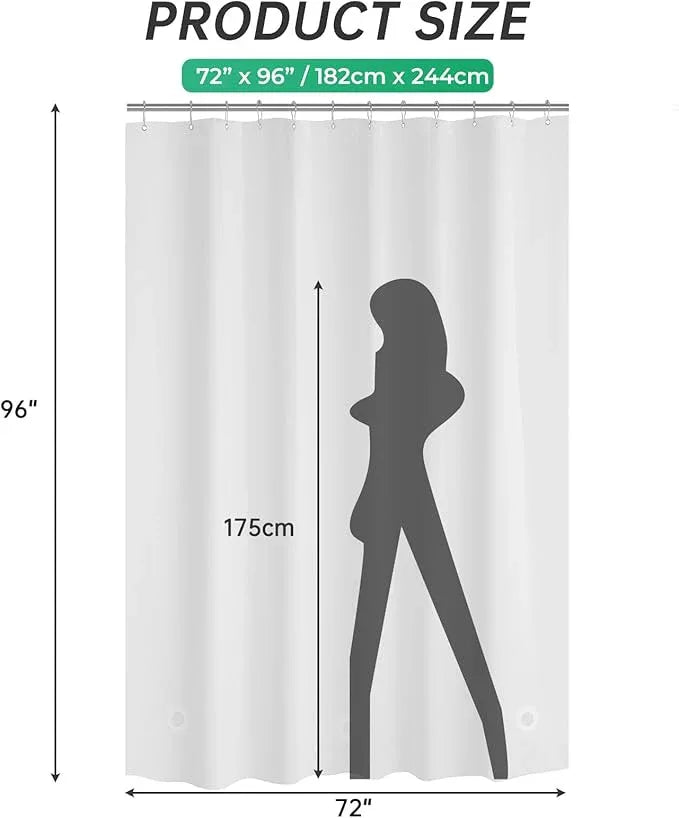AmazerBath Extra Long, 8G Heavy Duty Plastic, 96 Length, Weighted Tall 72 x 96 Frosted, Bathroom Shower Curtain Liners with 3 Weights - ModernBath