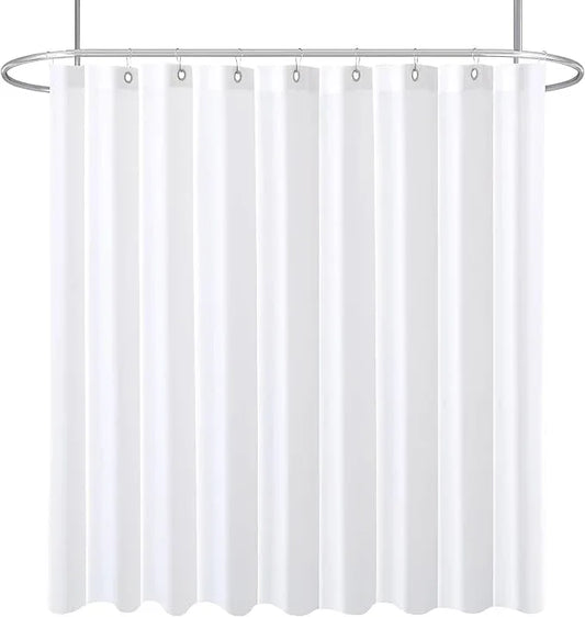 Biscaynebay Fabric Extra Wide Shower Curtain Liners, White 108" Width by 72" Length, Water Resistant Bathroom Curtains, Rust Resistant Grommets Top Weighted Bottom Machine Washable - ModernBath