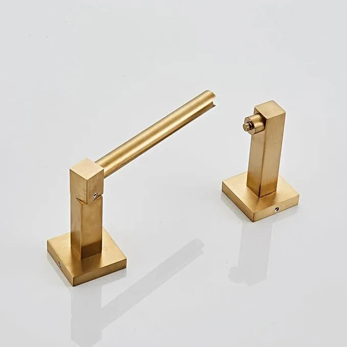 Brushed Gold Toilet Paper Holder Wall Mount, Bathroom Toilet Paper Holder for SUS 304 Stainless Steel, Double Post Pivoting Square Toilet Paper Roll Holder for Bathroom RV Paper Towels for TP - ModernBath