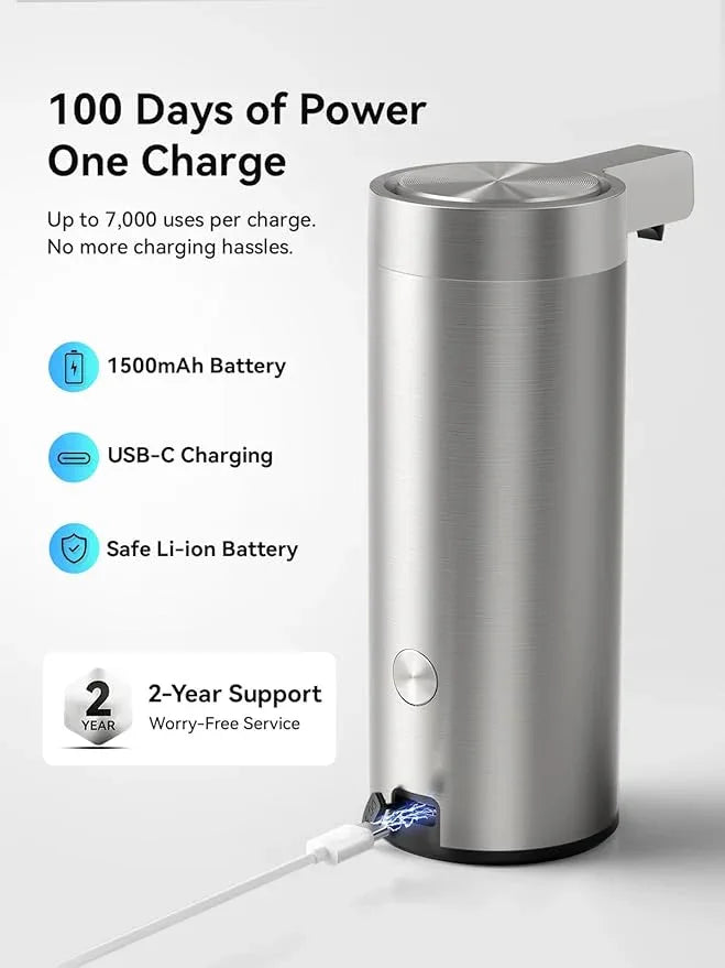 SUNLY Touchless Automatic Soap Dispenser – Clog-Free Pump, 0.2s Fast Sensor, USB-C Rechargeable, Smudge-Resistant Stainless Steel, for Kitchen & Bathroom Soap Dispenser - ModernBath