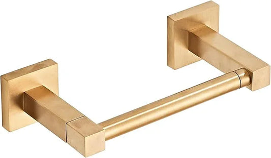 Brushed Gold Toilet Paper Holder Wall Mount, Bathroom Toilet Paper Holder for SUS 304 Stainless Steel, Double Post Pivoting Square Toilet Paper Roll Holder for Bathroom RV Paper Towels for TP - ModernBath