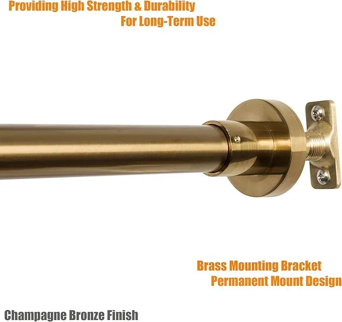 Artiwell Heavy Duty Shower Rod, Adjustable Shower Curtain Rod, Expandable 47-84 Inch, Permanent Mount Shower Rod, Never Rust Stainless Steel for Window Curtain and Closet, Champagne Bronze - ModernBath