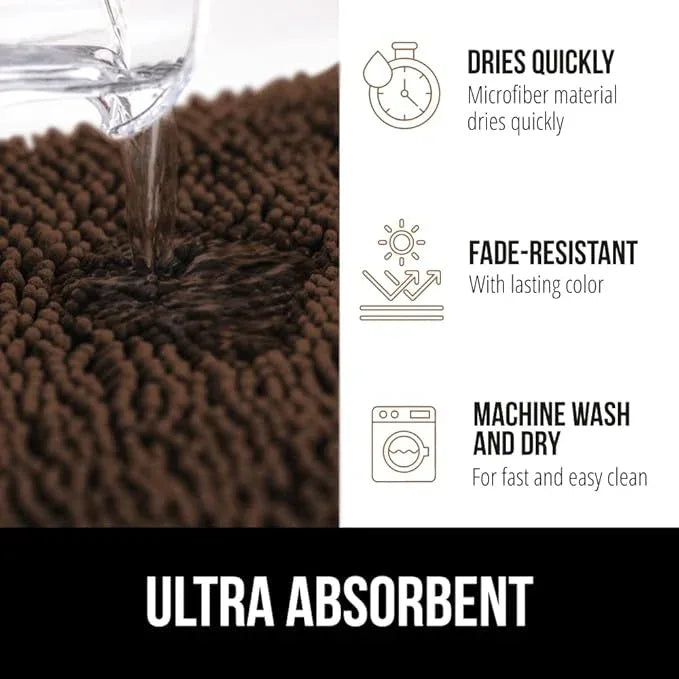 GORILLA GRIP Bathroom Rug Sets, Soft Chenille 2 Piece Area Rugs Set, Toilet Base Mat and 30x20 Carpet, Absorbent Microfiber Washable Mats Dry Quickly, Home Decor and Bath Room Accessories, Brown - ModernBath