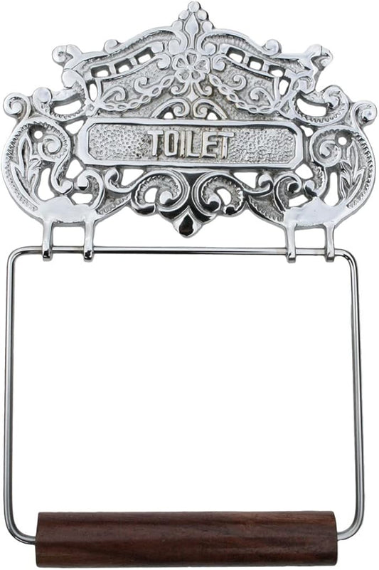 Renovators Supply Toilet Paper Holder - Antique Wall Mount Toilet Paper Holder - Sanitary Paper Holder - Vintage Bathroom Decor - Colonial Tissue Holder - Silver, Princess Crown, Pack of 1