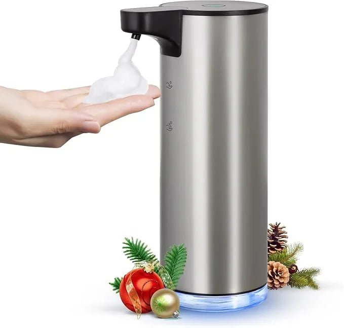 LAOPAO Automatic Soap Dispenser, Rechargeable Stainless Steel Foaming Soap Dispenser Touchless for Bathroom Auto Hand Soap Pump for Kitchen, Xmas Gift,9oz - ModernBath