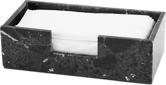 Radicaln Marble Tissue Box Cover 10x5 Inch Handmade Black Decorative Tissues Box Holder for Office Desk & Bathroom Counter Organizer, Rectangle Napkin Holder for Room Decor & Accessories - ModernBath