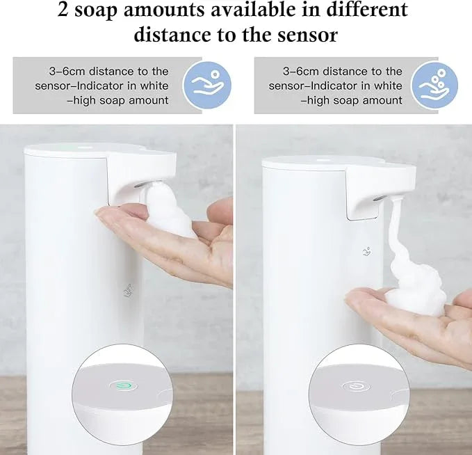 LAOPAO Automatic Soap Dispenser Foaming: Rechargeable Touchless Soap Dispenser Stainless Steel Foam Soap Dispenser for Bathroom Hand Soap Pump for Kitchen Xmas Gift, 9oz, White - ModernBath