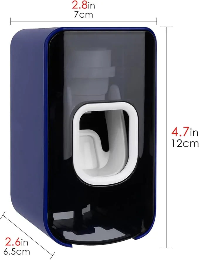 2 Slot Toothbrush Holder and Toothpaste Dispenser Wall Mounted, Automatic Toothpaste Squeezer, 2 in 1 Tooth Brush Toothpaste Organizer for Shower (Dark Blue 2Pack) - ModernBath