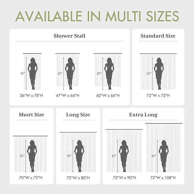 AmazerBath 70x72 Inch Shower Curtain Liner, RV Clear Shower Curtain Liner, Waterproof Plastic Shower Liner, Lightweight PEVA Shower Curtain for Bathroom with 3 Magnets and 12 Rustproof Metal Grommets - ModernBath