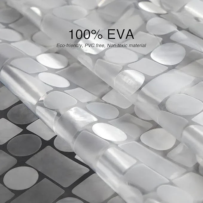 WELTRXE EVA Shower Curtain Liner Waterproof, Clear 8G Heavy Duty Plastic Shower Curtain Liner with Magnets for Bathroom Shower Stall, Bathtubs, Thick Liner Without Chemical Smell, 72 x 72,12 Hooks - ModernBath