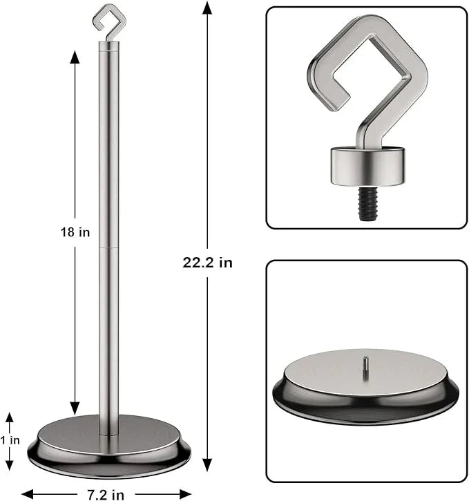 Toilet Paper Holder for Bathroom, Metal Free Standing Toilet Paper Storage with Rustproof, Tissue Paper Roll Stand for Bathroom Accessories (Brushed Nickel) - ModernBath