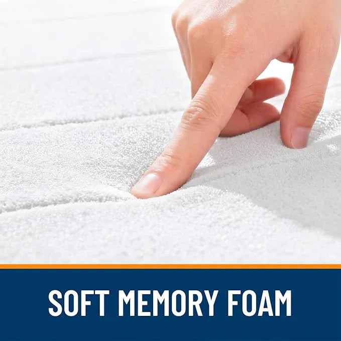 OLANLY Memory Foam Bath Mat 70x46, Super Soft Absorbent Bathroom Rugs, Quick Dry, Machine Washable Shower Floor Rugs, Bathmat Carpet, Bathroom Home Decor Accessories, White - ModernBath