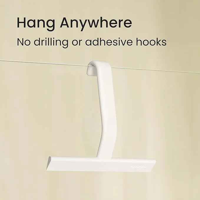 dancemoon JustHang Shower Squeegee for Glass Doors, All-One-Piece Silicone with Built-in Hook Design for Easy Hanging and Cleaning, 10 Inch White - ModernBath