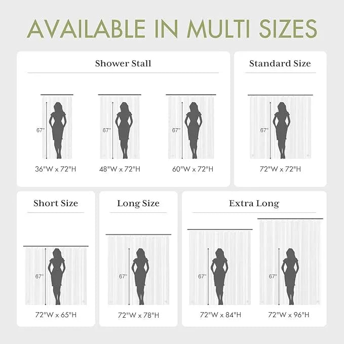 AmazerBath Shower Curtain Liner Stall Waterproof, 47x64 Clear RV Shower Curtain Liner, Plastic Shower Liner for Bathroom, Lightweight PEVA Shower Curtain with 2 Magnets and 7 Rustproof Metal Grommets - ModernBath