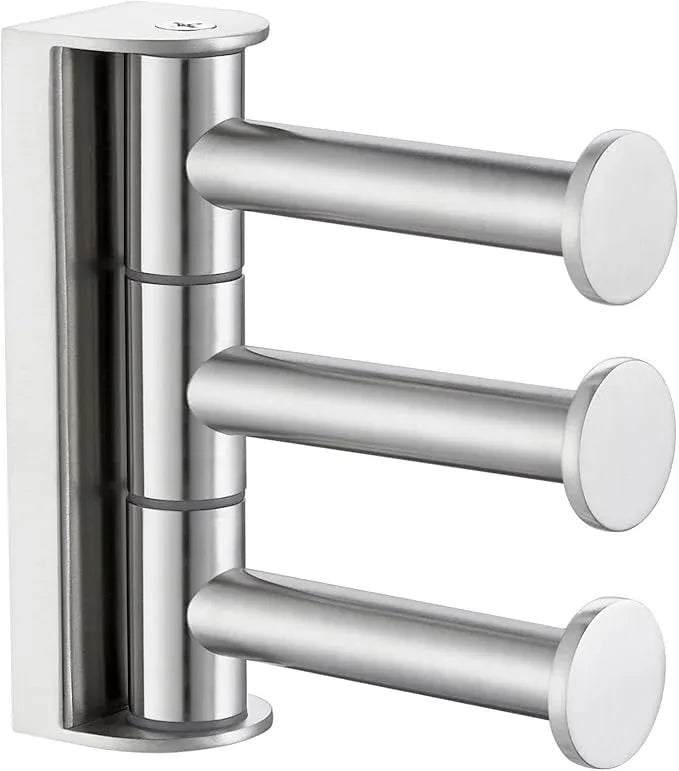 Angle Simple Swivel Towel Hook for Bathroom, SUS 304 Stainless Steel Robe Coat Hook Brushed Nickel - ModernBath