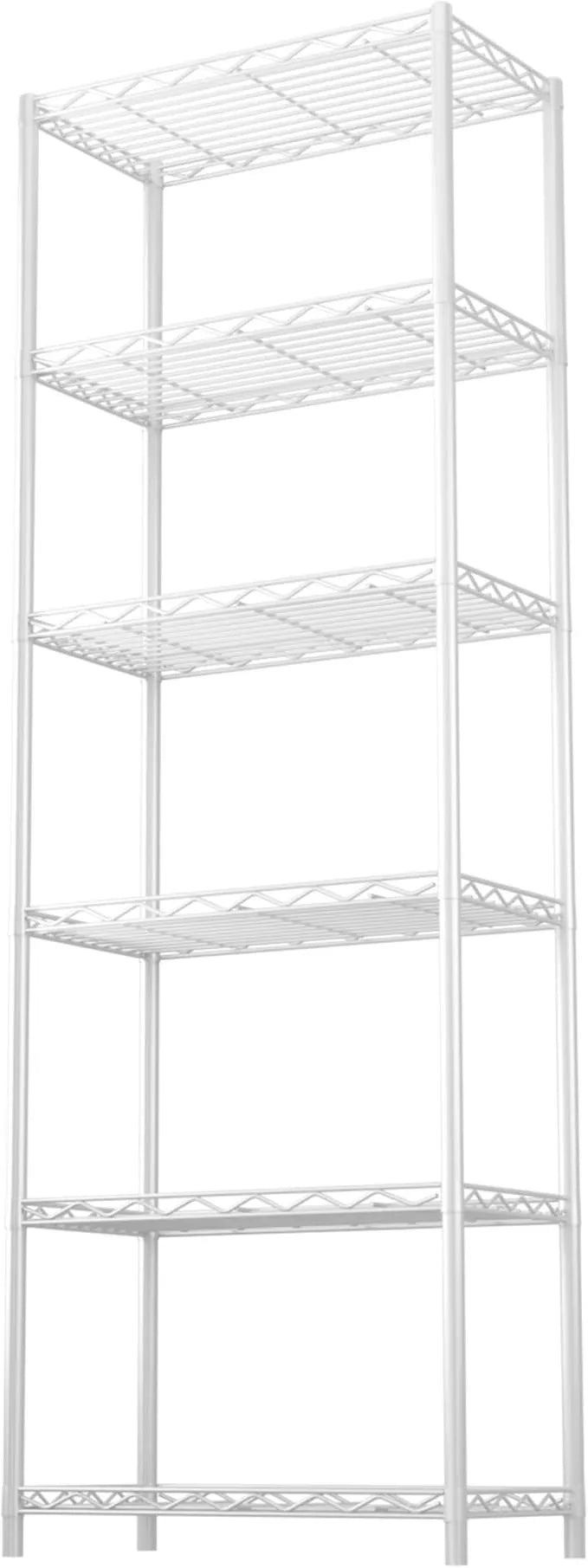 HOMEFORT 6-Tier Wire Shelving, 6 Shelves Unit Metal Storage Rack, Durable Organizer, Perfect for Pantry Closet Kitchen Laundry Organization (White) - ModernBath