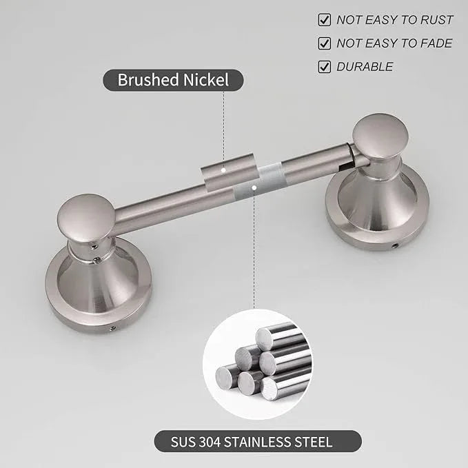 BESy Wall Mounted Toilet Paper Roll Holder Rustproof Tissue Paper Holder Bathroom Flexible Pivoting Tissue Handle Toilet Tissue Roll Holder, Brushed Nickel, Stainless Steel - ModernBath