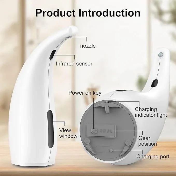 Automatic Soap Dispenser Touchless Modern Minimalist Magnetic Charging Infrared Inductio Kitchen and Bathroom Soap Pump 10oz/300ml White (White) - ModernBath