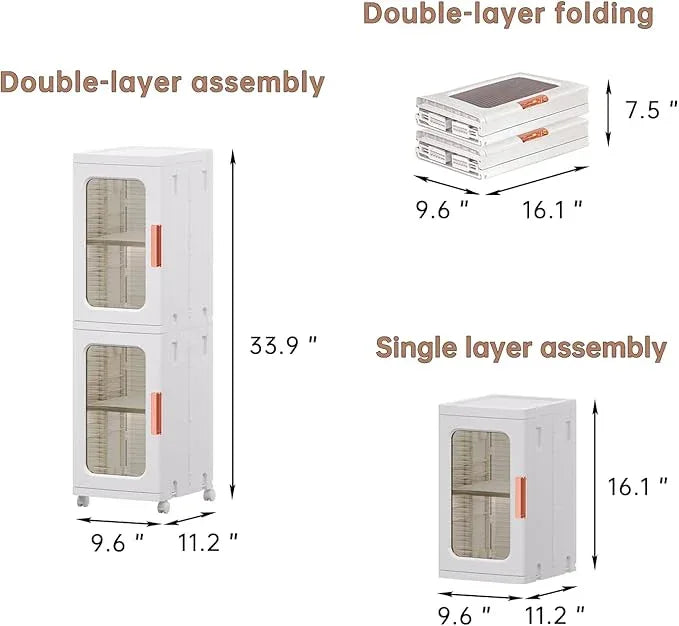Narrow Cabinet With Doors and Shelves - Tall Skinny Bathroom Storage Kitchen Organizer With Adjustable Shelf - Toilet Paper Linen Closet 2 Layer (White) - ModernBath