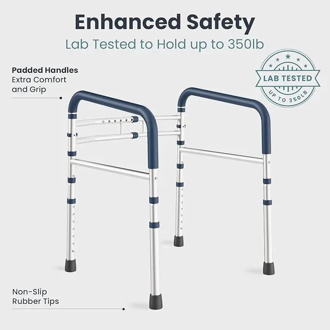 PELEGON Toilet Safety Rails (350 lb) - Adjustable Toilet Safety Frame & Rails, Toilet Safety Rail for Elderly Adults, Toilet Handles for Seniors, Toilet Bars for Elderly & Handicap - ModernBath