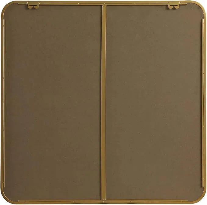 ARS Concepts Aura, Soft Corner Metal Square Mirror 30X30 Inch in, Modern, Brass - ModernBath