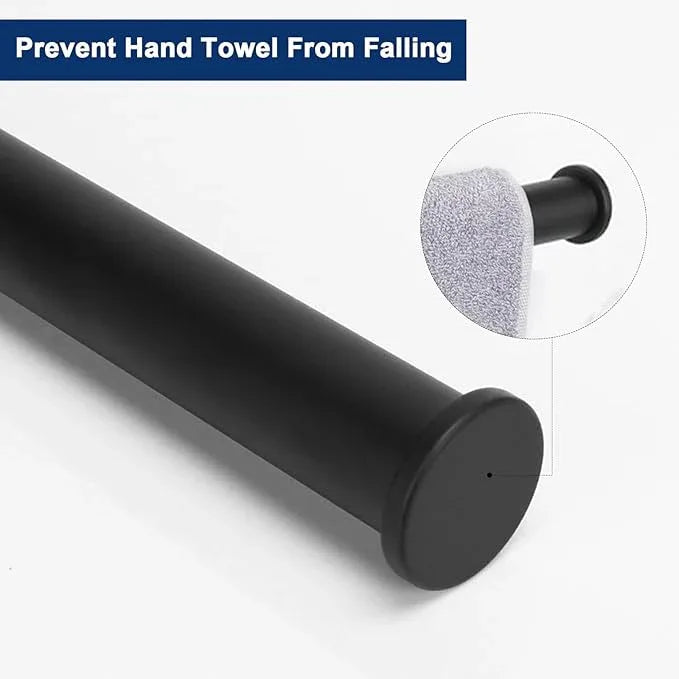 NearMoon Hand Towel Holder/Towel Ring, Thicken Stainless Steel Hand Towel Bar for Bathroom, Rustproof Wall Mounted Towel Rack, Contemporary Style Bath Accessories, 9 Inch (5 Pack, Matte Black) - ModernBath