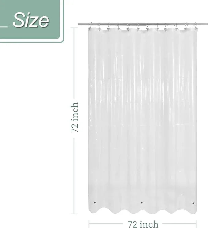 Mrs Awesome Clear Shower Curtain Liner with 3 Magnets, 72x72 Premium Flexible Sturdy Plastic Shower Curtain for Bathroom Lightweight, Waterproof, Clear - ModernBath