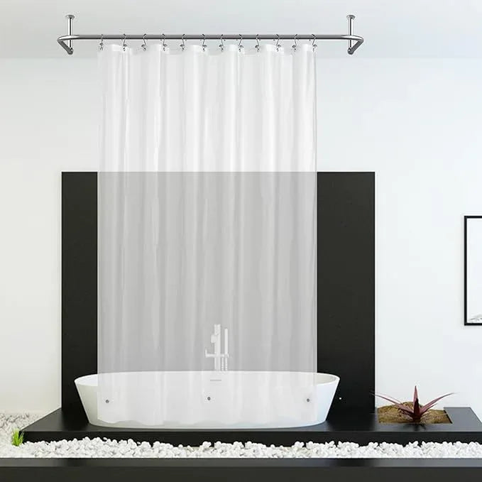 Mrs Awesome 72x96 X-Long Frosted Shower Curtain Liner with Magnets, Extra Long PEVA Plastic Shower Curtain for Bathroom, 72 x 96, Frost - ModernBath