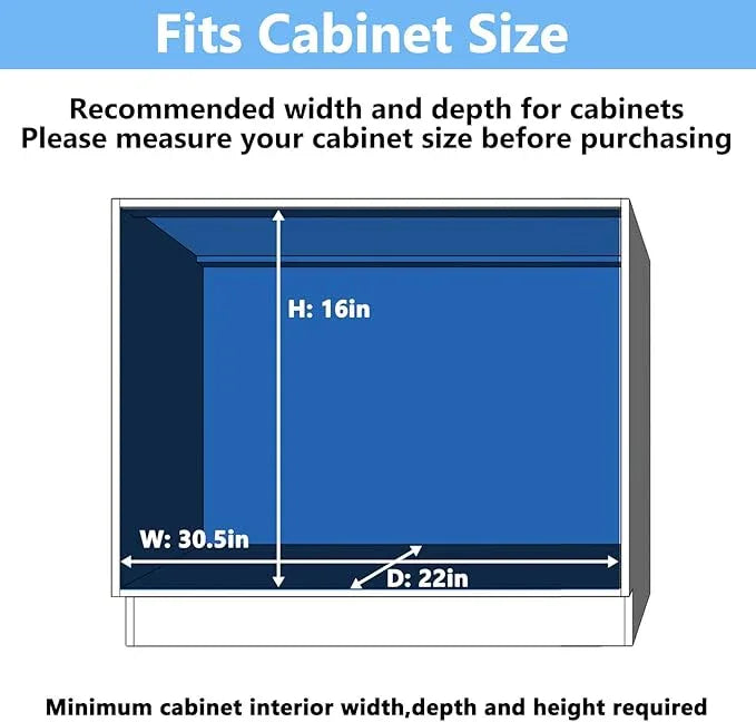 2 Tier Individual Pull Out Cabinet Organizer 30" W x 21½" D, Heavy Duty Cabinet Pull Out Shelves, Slide Out Drawers Organization for Kitchen Cabinets Bathroom - ModernBath
