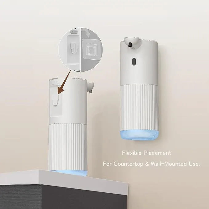 Automatic Soap Dispenser with LED (Battery% & Foam Level), 7000 Uses, 6 Foam Settings, Wall Mount/Countertop, USB-C Rechargeable, for Bathroom Kitchen, White - ModernBath