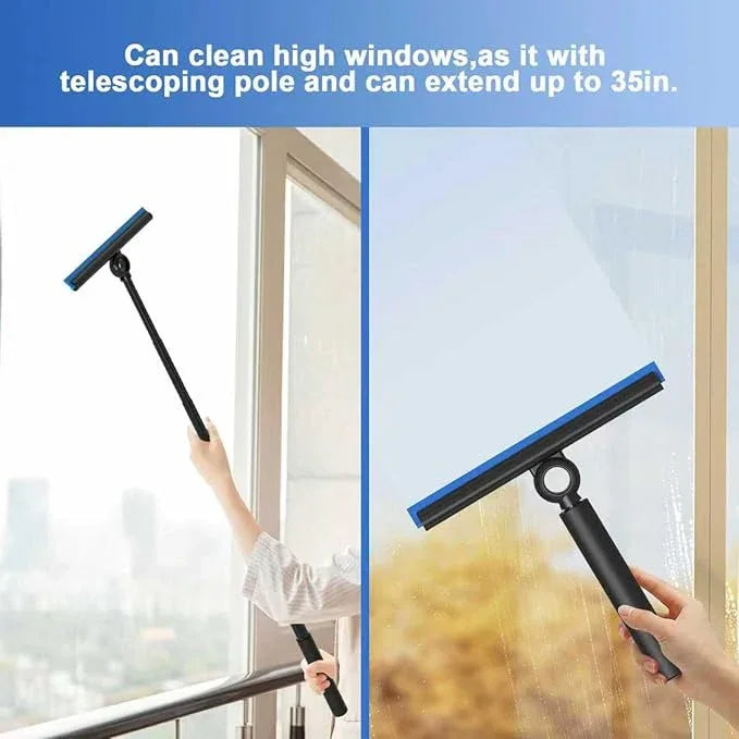 EHOMGUI Shower Squeegee for Glass Doors, Squeegee with Long Handle, Telescoping Squeegee for Shower, Extendable Window Cleaner Tool for Car Windows, Tile Walls, Sliding Door, Shower Glass Door - ModernBath