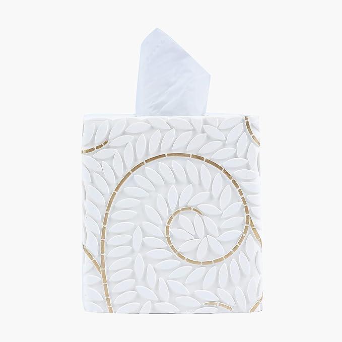 Hymmah Modern Square Tissue Box Cover Holder,Bathroom Accessories Decor Unique Design Tissue Box Cover for Bathroom Vanity Counter Tops Also Great for Bedrooms and Living Rooms - ModernBath