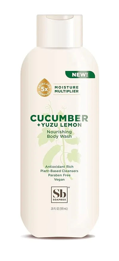 Soapbox Cucumber + Yuzu Lemon Body Wash for Women, Men, Vegan + Antioxidant Rich, Soothing, Moisturizing Soap with Shea Butter, Peptides & Keratin Promoting B3, 3 Pack, 20oz Each - ModernBath