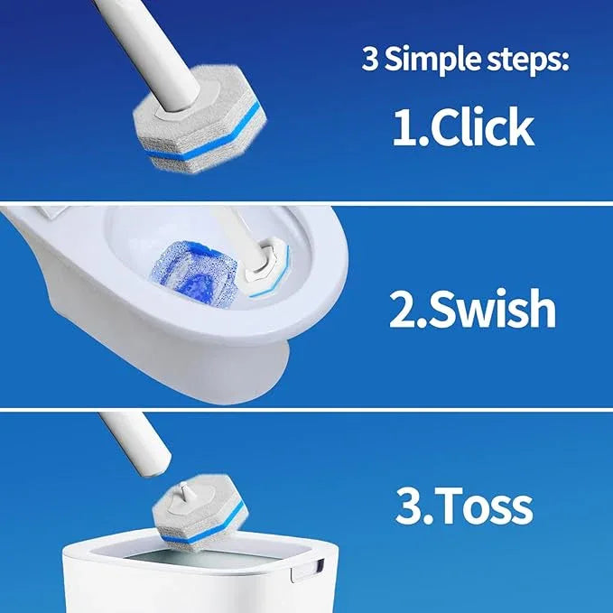 60pc Refills Disposable Toilet mats Brush Cleaning System, Toilet Cleaning Brush, 60 Replacement Brush Heads, No Handle or Base，Toliet Wand Refills,Toilet Bowl Clean Refill Pads,Toilet Scrubber Refill - ModernBath