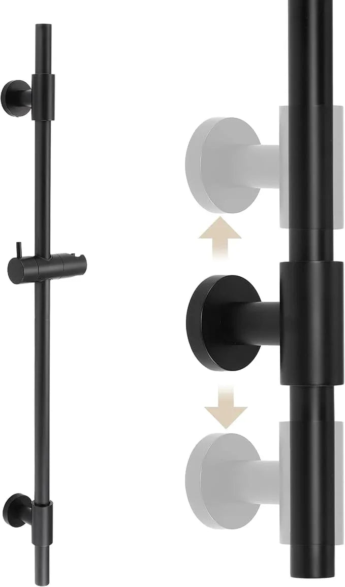 KES 30-Inch Matte Black Shower Slide Bar with Adjustable Handheld Shower Head Holder for Bathroom Wall Mount 18/8 Stainless Steel, F209S78-BK - ModernBath