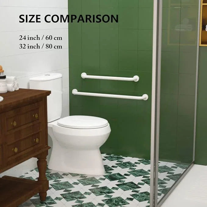 2 Pack 32 Inch Anti Slip Shower Grab Bar Oil Rubbed White 1.25" Diameter, Munzong Bathroom Grab Bar, Knurled Bathroom Balance Bar,Safety Hand Rail Support Handicap Elderly Senior Assist Bath Handle - ModernBath