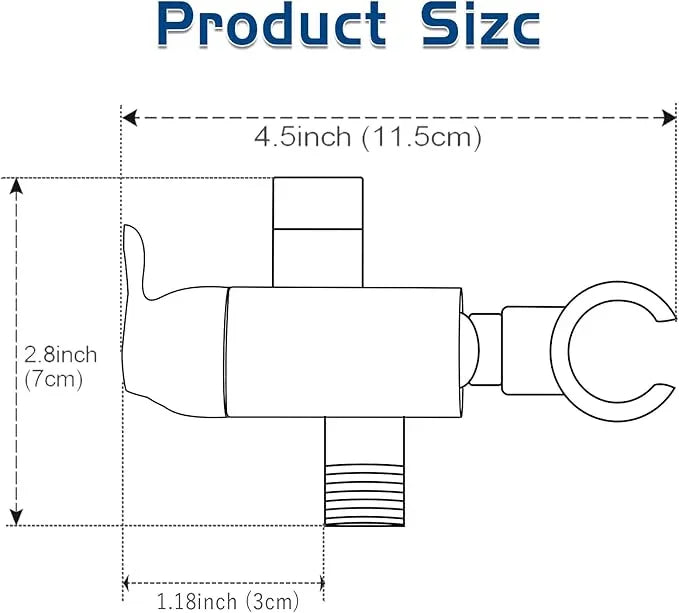 Shower Arm Diverter with Handshower Mount, G1/2 Brass 3 Way Shower Diverter Valve Bathroom Universal Shower System Replacement for Handheld Shower and Fixed Shower Head(Matte Black) - ModernBath