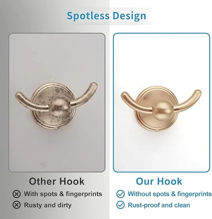 FILTA Bathroom Towel Hooks, Brushed Brass Robe & Towel Hooks for Wall Mounted, Traditional Towel and Robe Hooks for Hanging Towels, Bath Towel Holder for Shower(2 Pack) - ModernBath