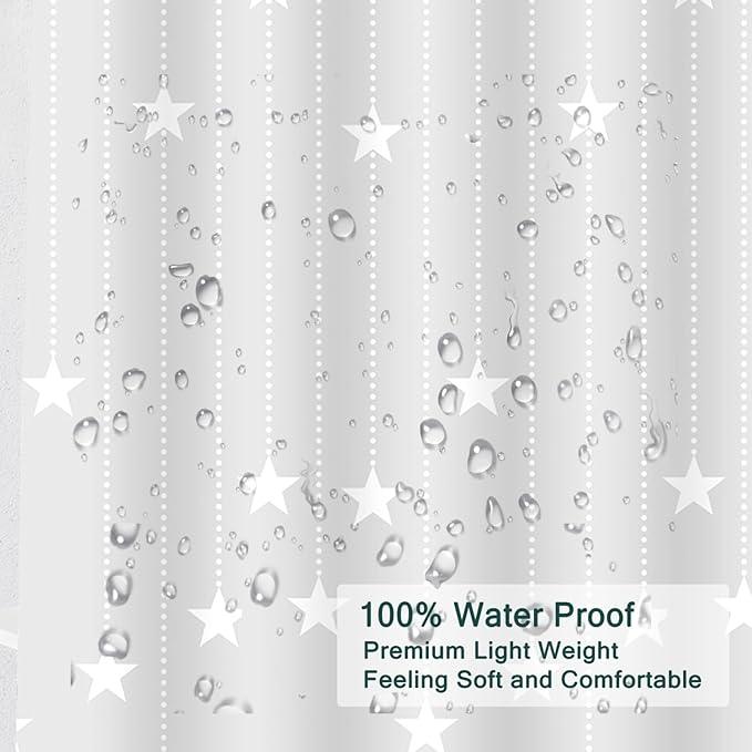 LQFMEHOT Peva Shower Curtain Liner,White Pentagram 5G Shower Liners with 12 Rustproof Metal Grommets and Weighted Magnets, Waterproof Duty Shower Curtains for Shower Bathroom 72 x 72 - ModernBath