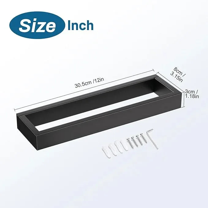TNOMS Single Towel Bar Towel Holder Bathroom Hardware Accessories,Stainless Steel Wall-Mounted Towel Rack Towel Rail,12 Inches Matte Black - ModernBath