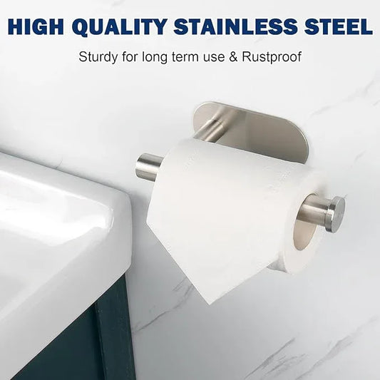 NearMoon Toilet Paper Holder Self Adhesive, Premium Thicken SUS304 Stainless Steel Rustproof Adhesive Toilet Roll Holder no Drilling for Bathroom, Kitchen, Washroom (2 Pack, Brushed Nickel) - ModernBath